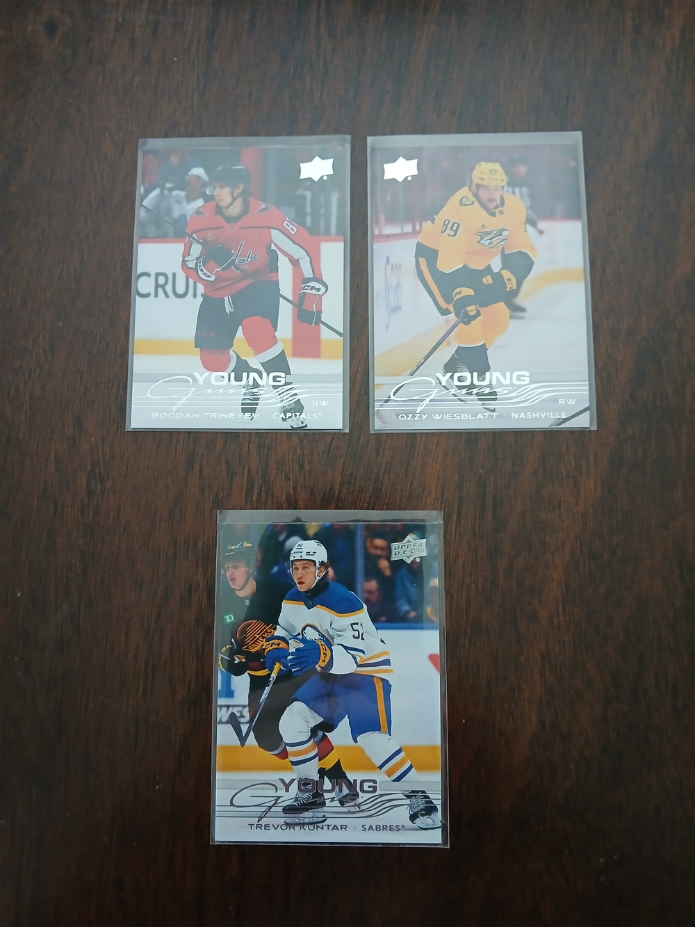 Set of 3 Young Guns Hockey Rookie Cards - Red, Yellow, Blue 25/26 Upperdeck
